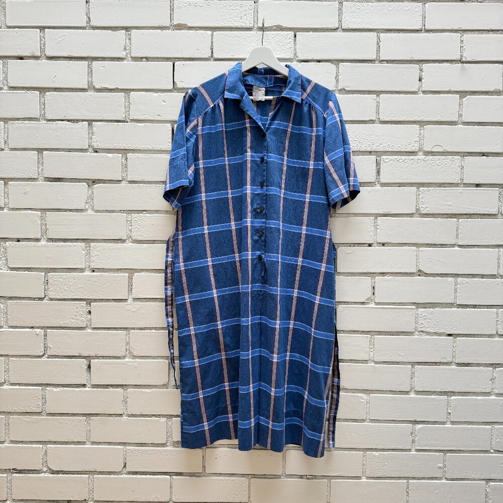 Vintage Nancy Frock Dan River Plaid Shirt Dress